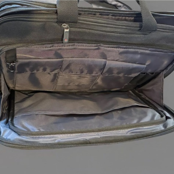 Sleek Gray Briefcase with Adjustable Strap and Durable Fabric - Picture 6 of 11